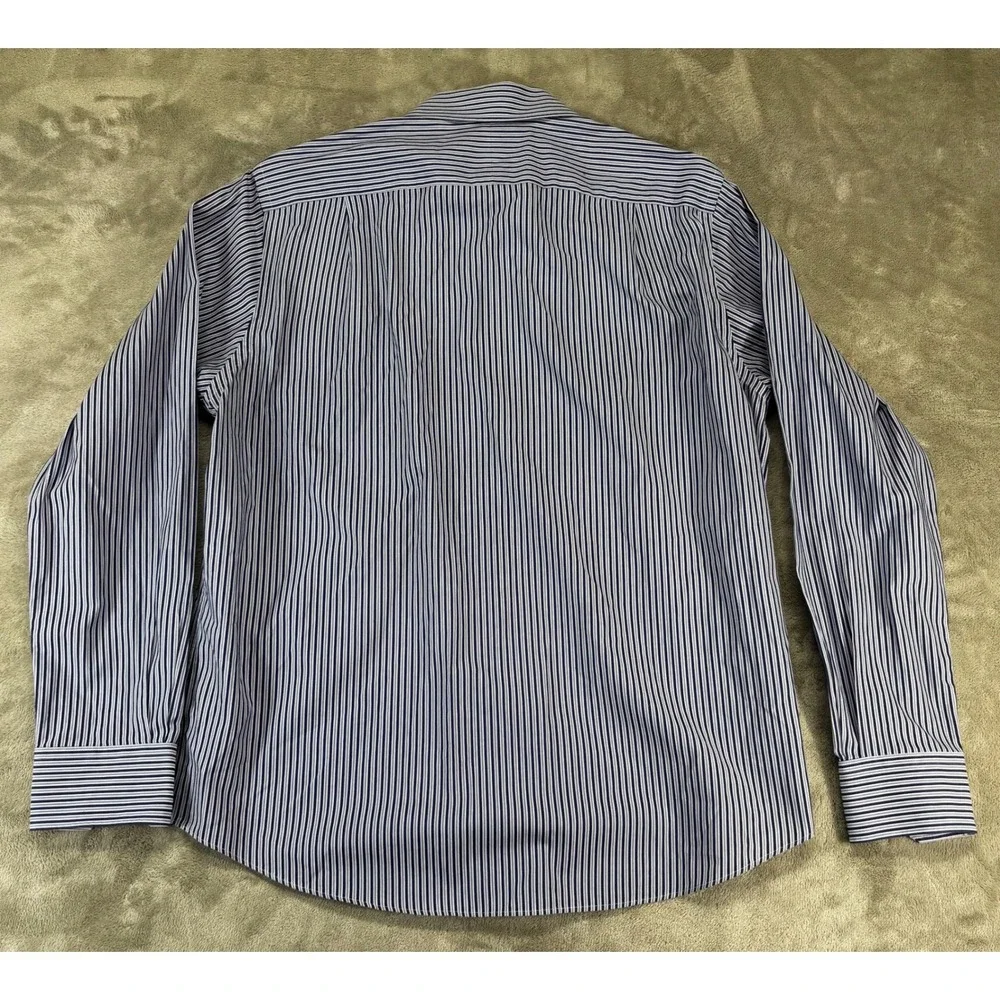 Tommy Bahama Button Down Mens 16.5‎ 36-37 Blue Striped Long Sleeve Shirt